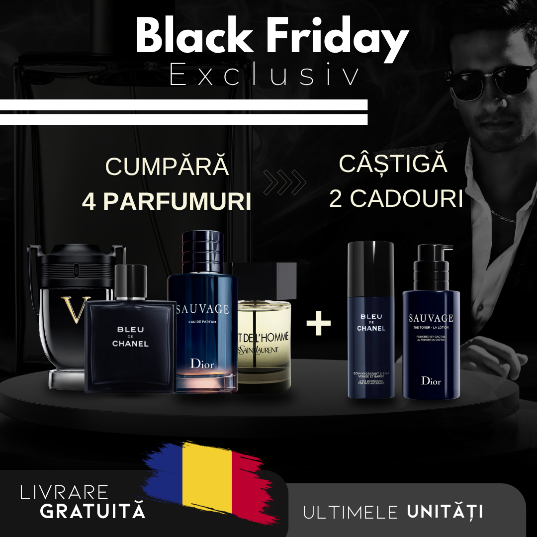 Cumpărați 1, primiți 6 - Invictus + Bleu de Chanel + Sauvage + La Nuit de L’Homme + 2 Cadouri Exclusiviste